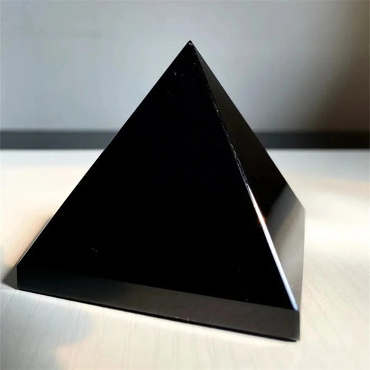 Natural Obsidian Pyramid Reiki Energy Stone