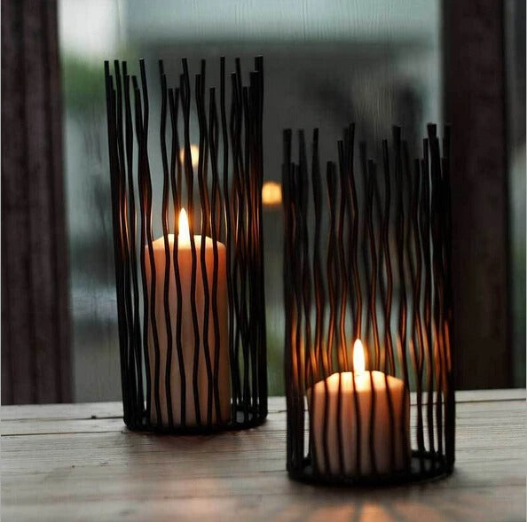 Iron Stand Black Candle Holder