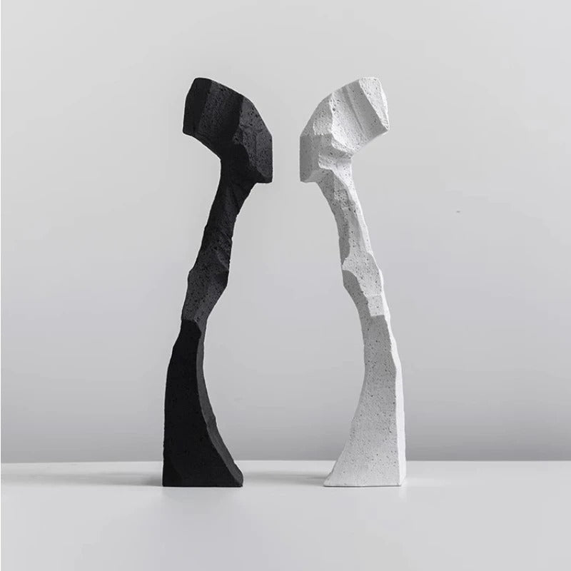 Black and White Abstract Character Sculpture Ornaments