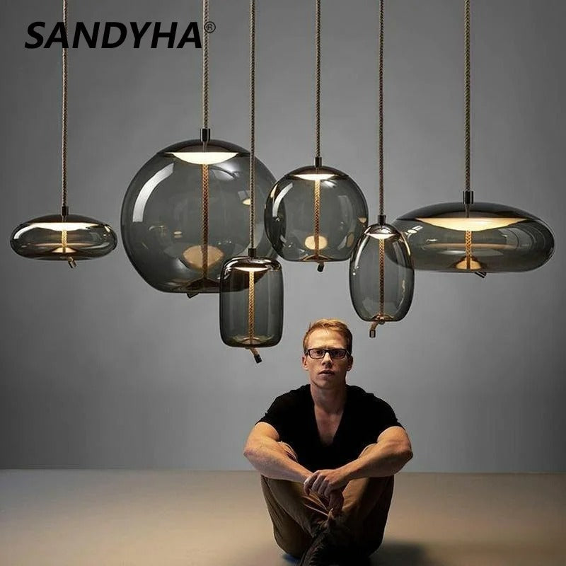 Modern Simple Glass Shade Pendant Lights Chandelier