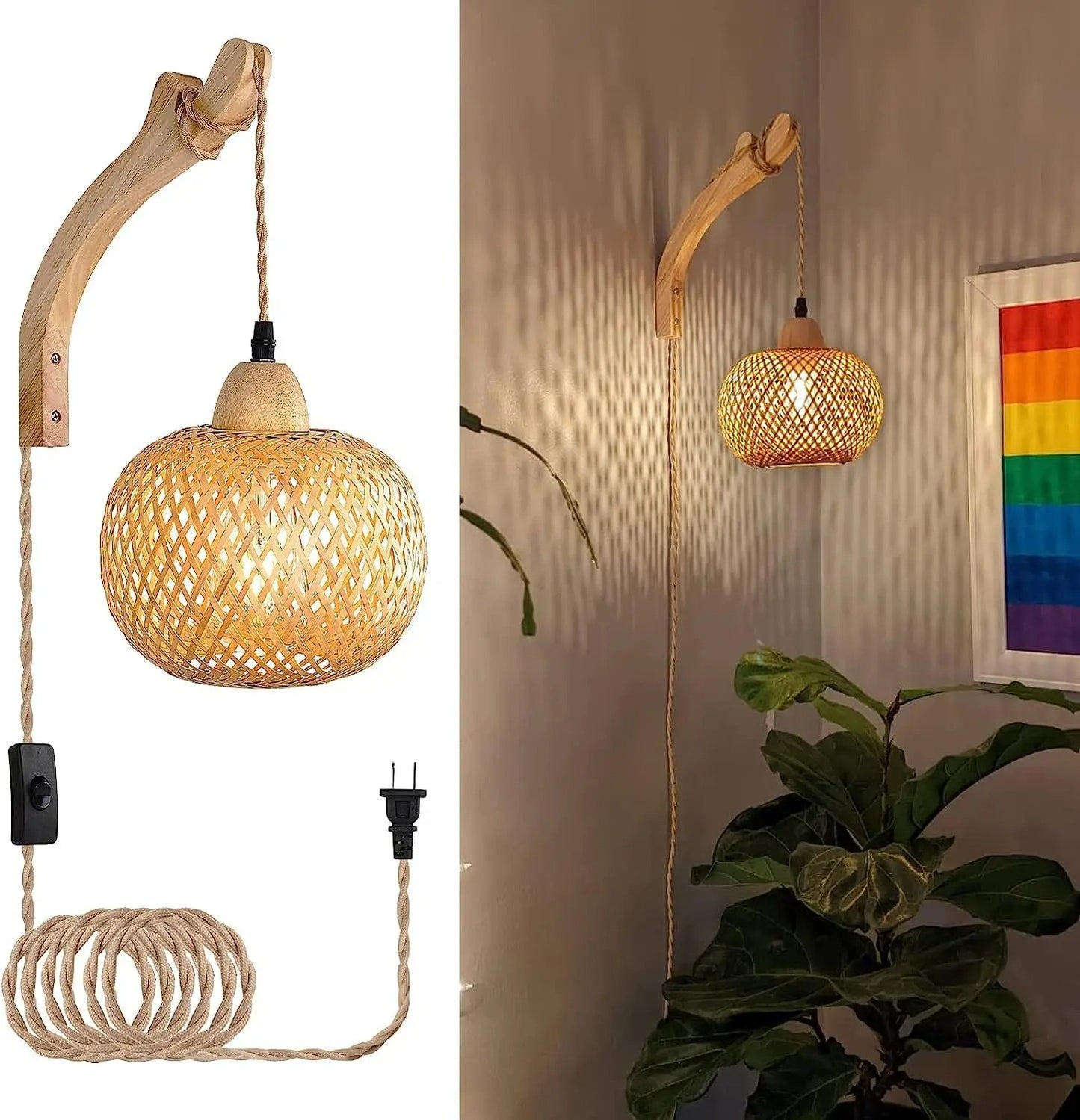 Bamboo Lantern Wall Chandeliers