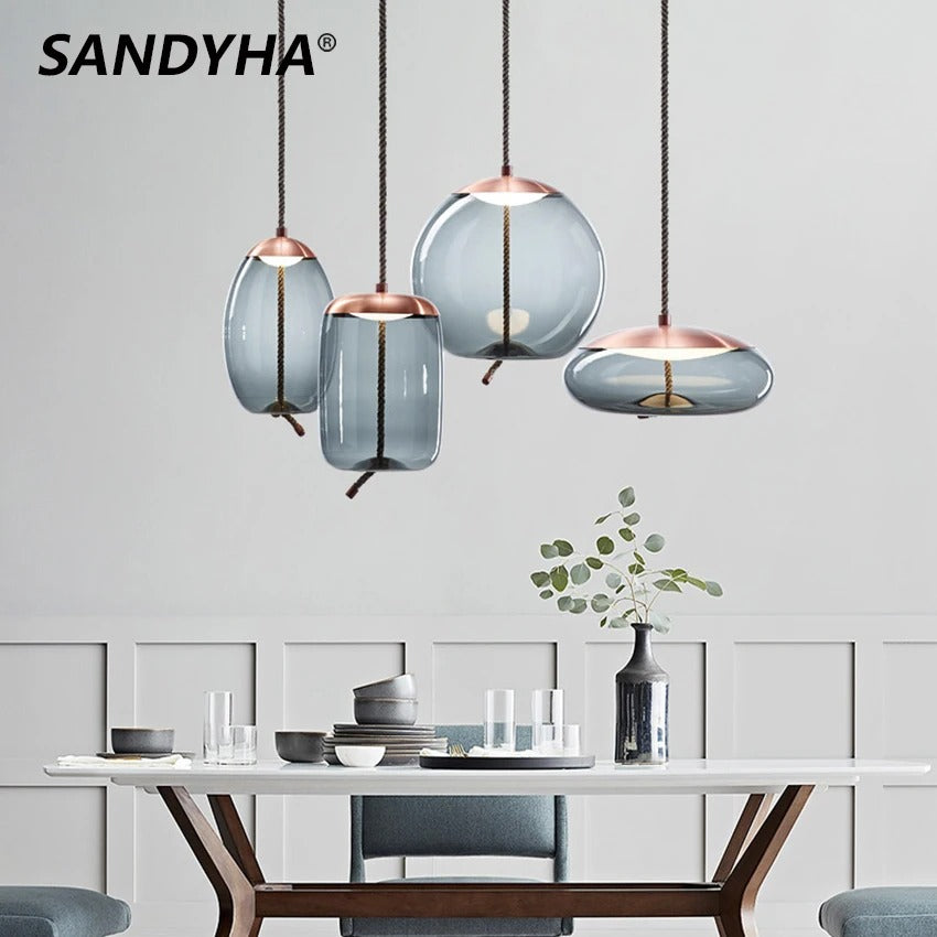 Modern Simple Glass Shade Pendant Lights Chandelier