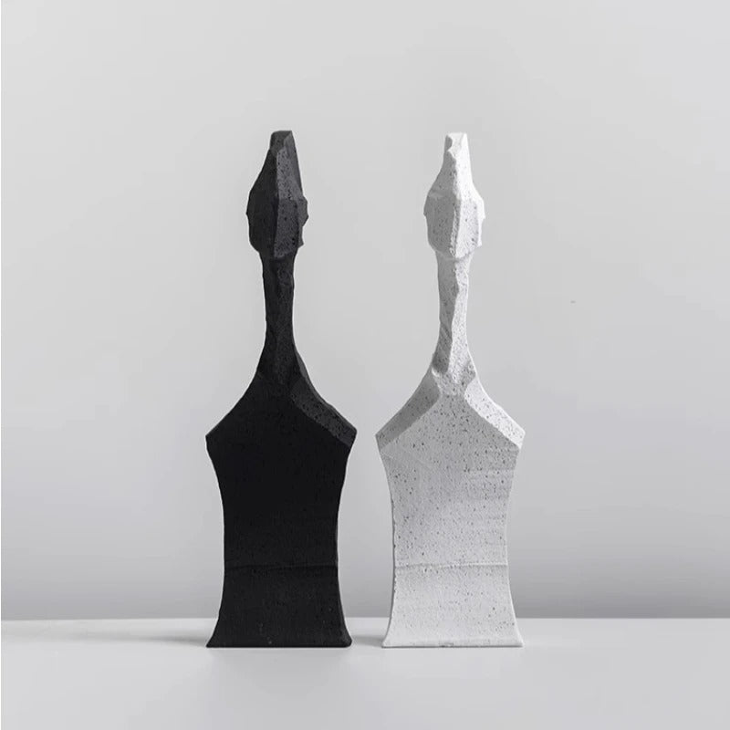 Black and White Abstract Character Sculpture Ornaments