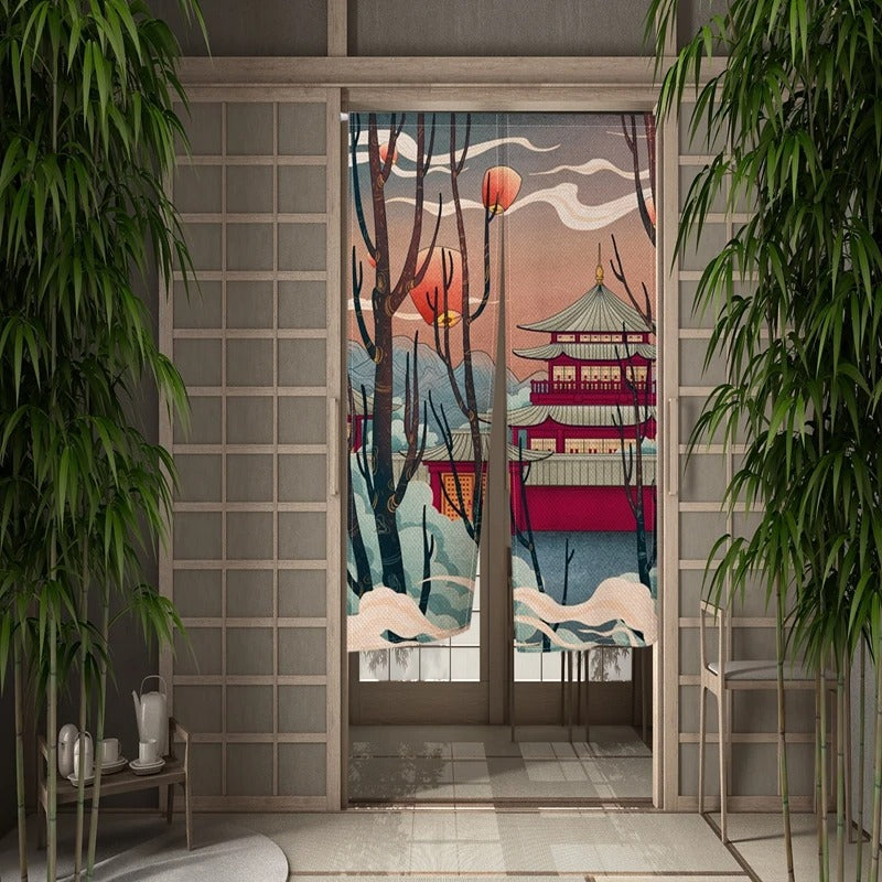 Japan Shrine Door Curtain Doorway