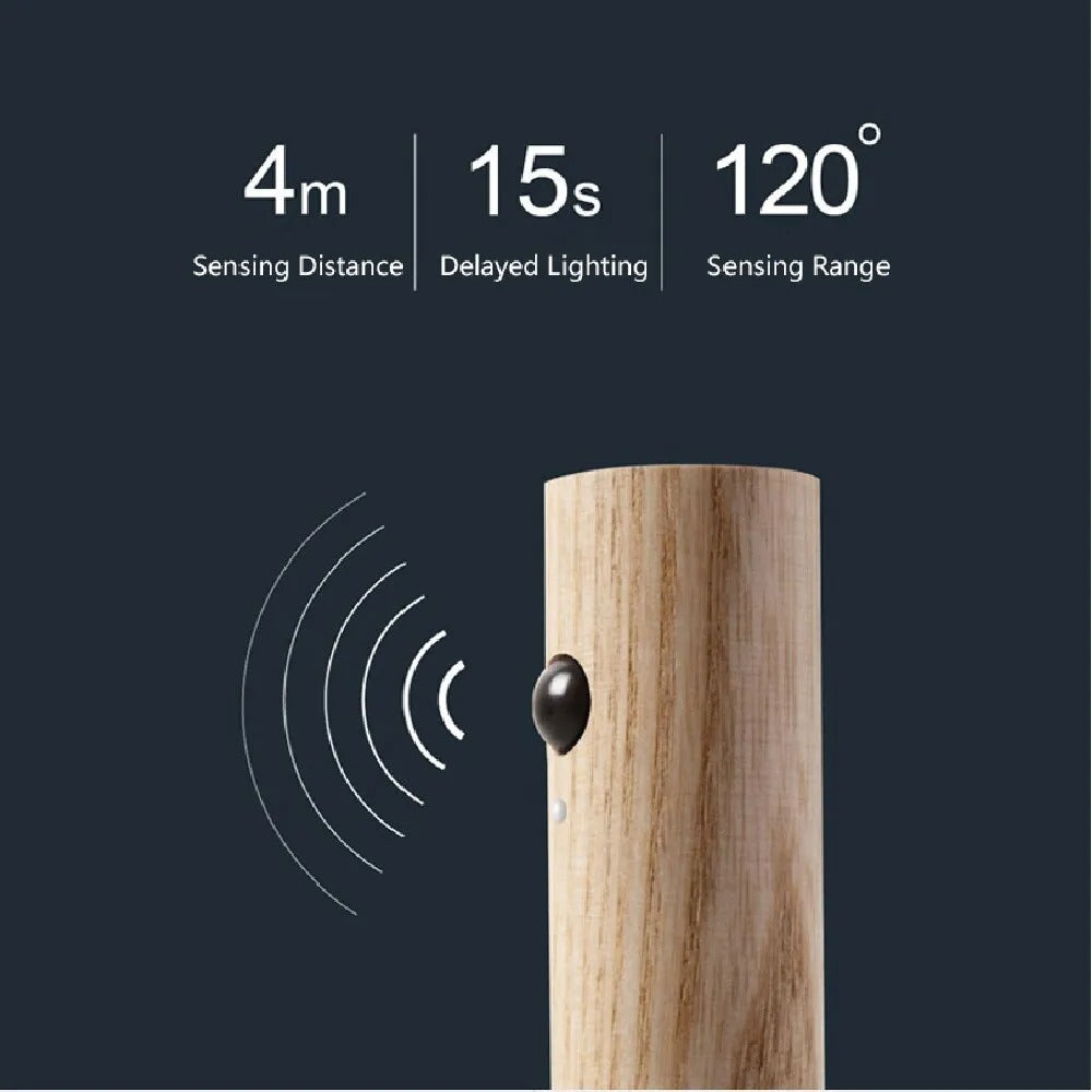 LED Wood USB Night Light Magnetic Wall Lamp