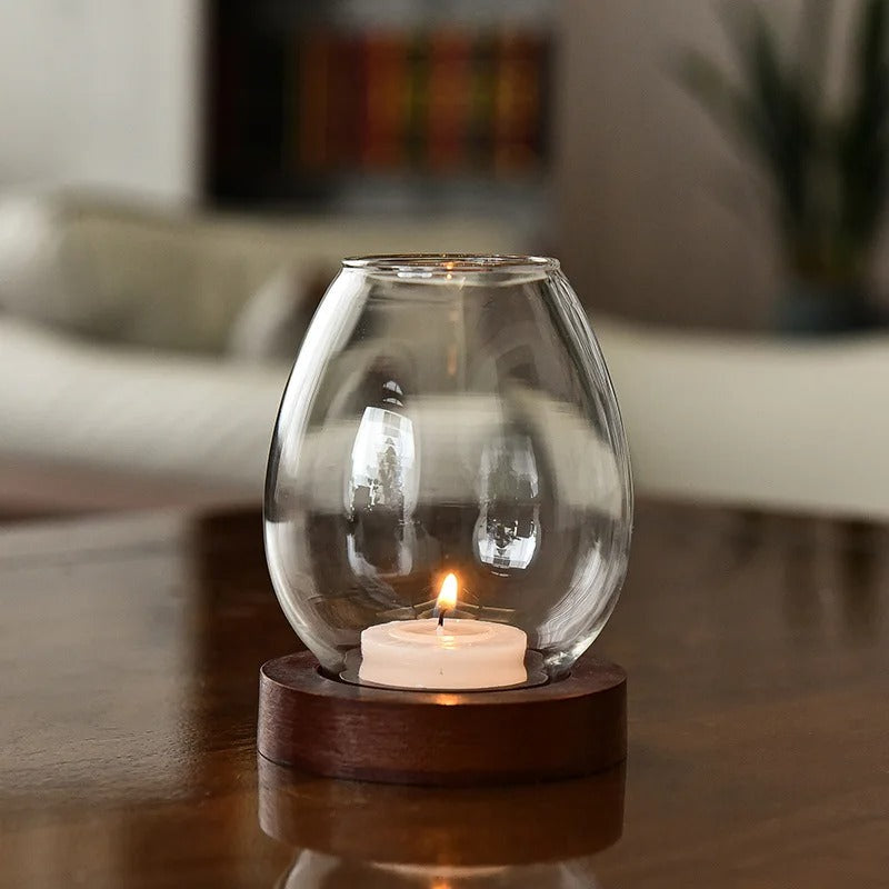 Glass Candle Tealight Retro Oil Holder