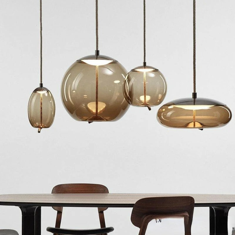 Modern Simple Glass Shade Pendant Lights Chandelier