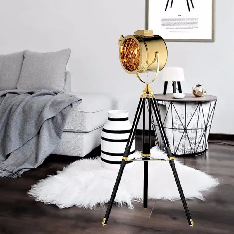 Industrial Retro Silver Vertical Floor Lamps Indoor Lighting Tripod LED