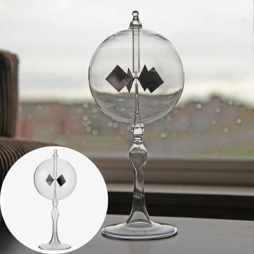 Solar Powered  Radiometer Rotating Glass Windmill