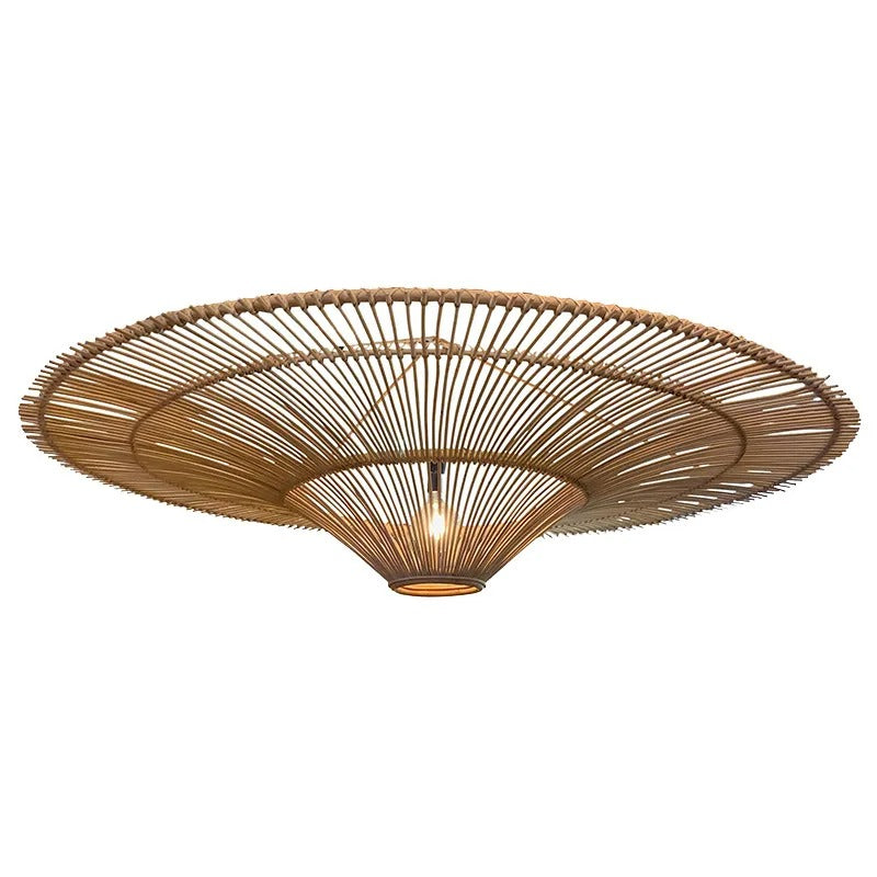 Rattan Pendant Light Vintage Designer Luminaire