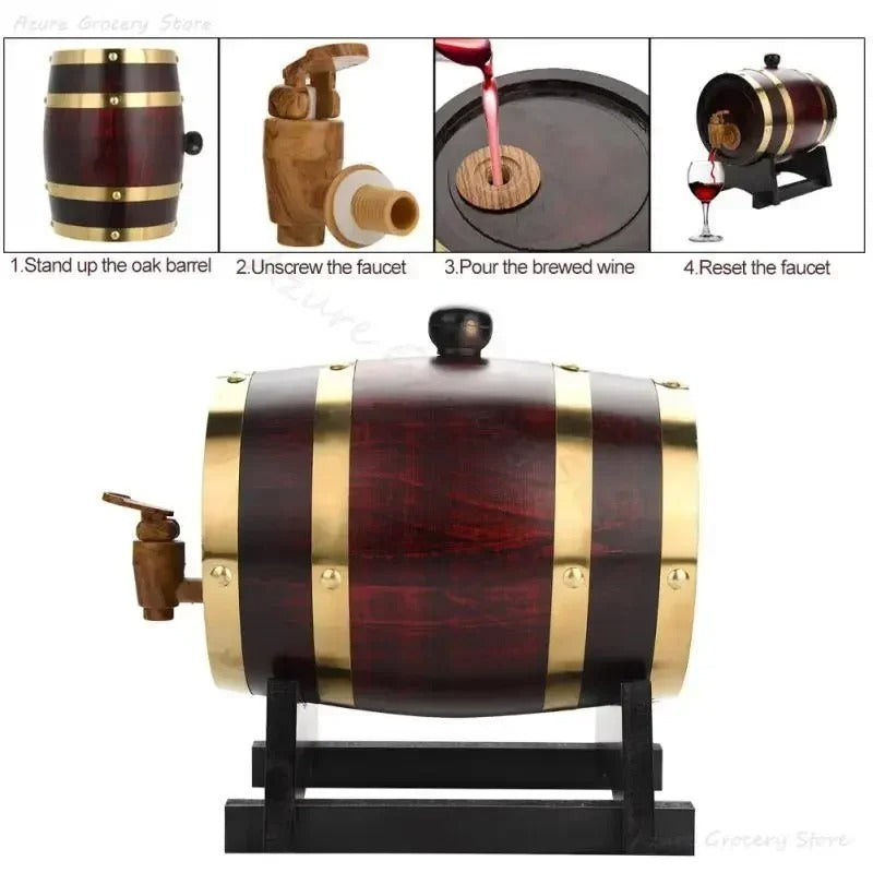 1.5/3/5/10L Oak Wine Brewing Barrel Beer Brewing Equipment H