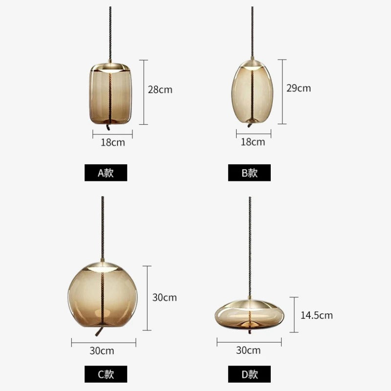 Modern Simple Glass Shade Pendant Lights Chandelier