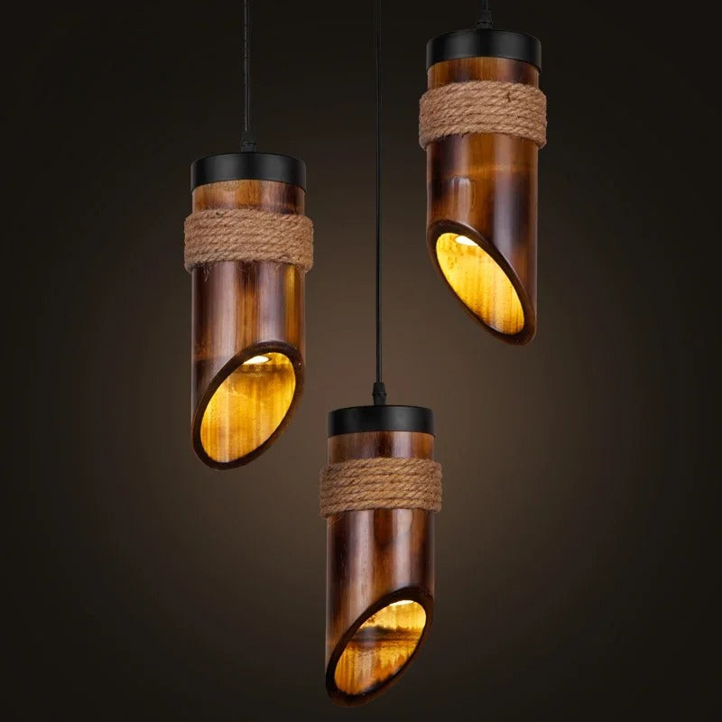 Retro Pendant Light Bamboo Hanging Lamp