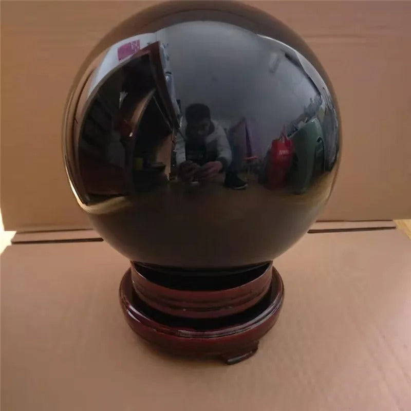 Natural Black Obsidian Crystal Ball Home Healing