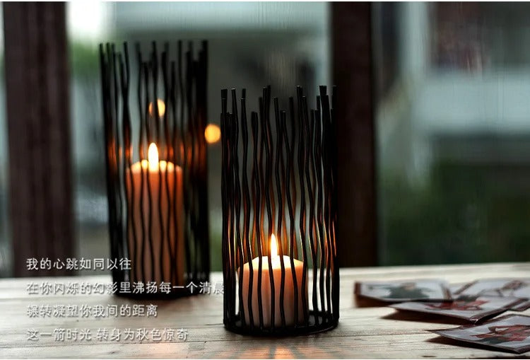 Iron Stand Black Candle Holder