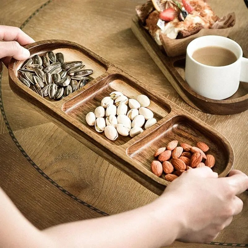 Wooden Compartment Serving Platter