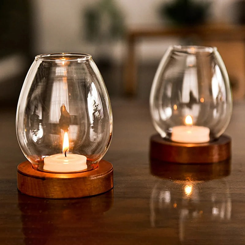 Glass Candle Tealight Retro Oil Holder