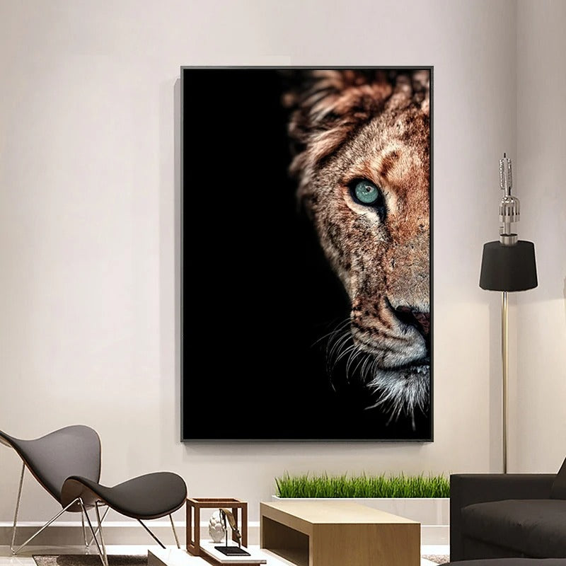 Canvas Paintings On The Wall Art Modern Male lion and lioness Decorative Posters