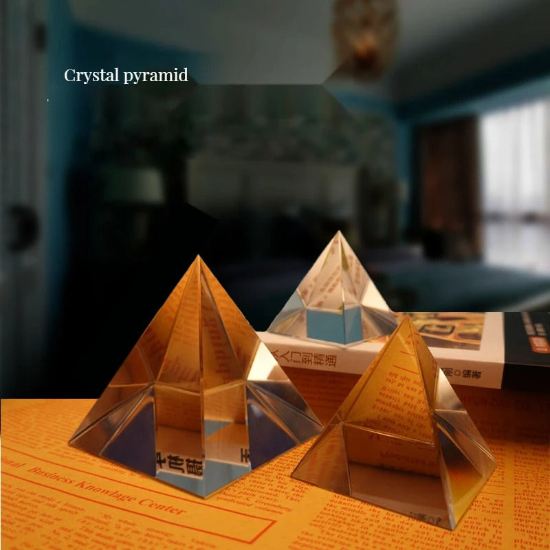 Crystal Pyramid Transparent Polyhedron PRISM Rainbow Glass