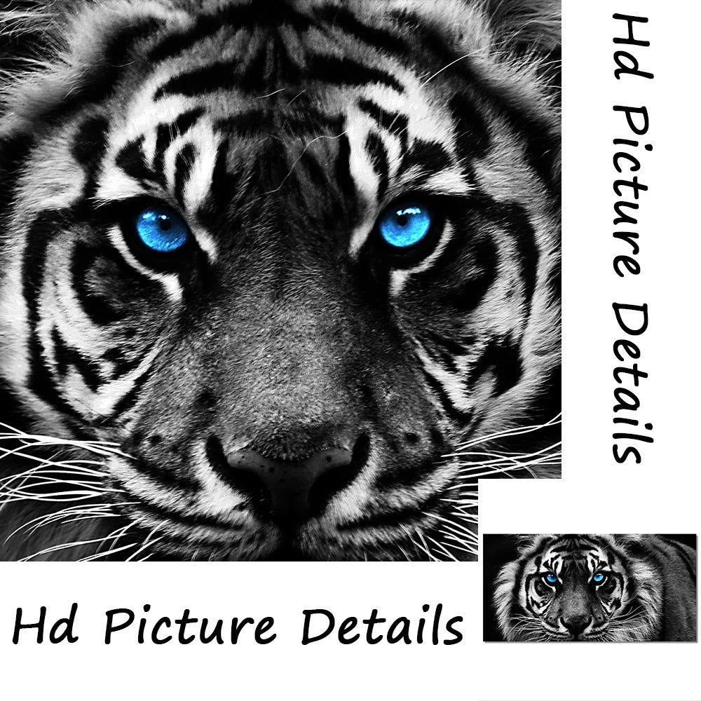 Modern Prints Canvas Art Black and White Tiger Head Painting Wall Art Poster