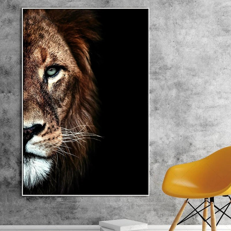 Canvas Paintings On The Wall Art Modern Male lion and lioness Decorative Posters