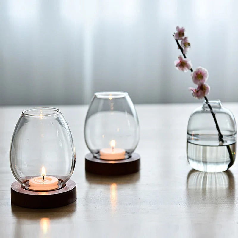 Glass Candle Tealight Retro Oil Holder