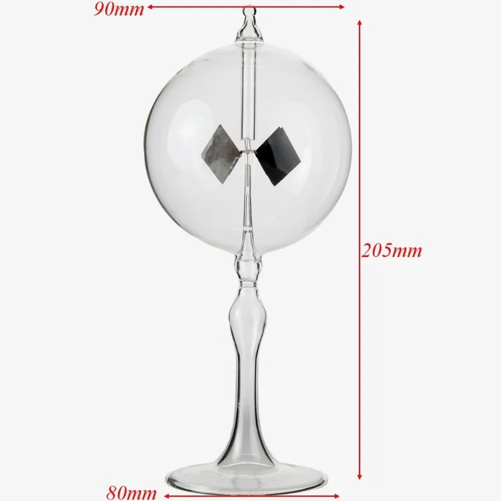 Solar Powered  Radiometer Rotating Glass Windmill