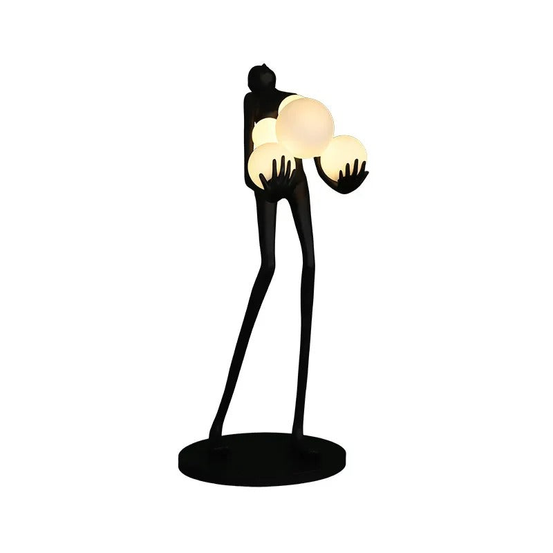 Modern Humanoid Art Sculpture Holding Ball Floor Lamp