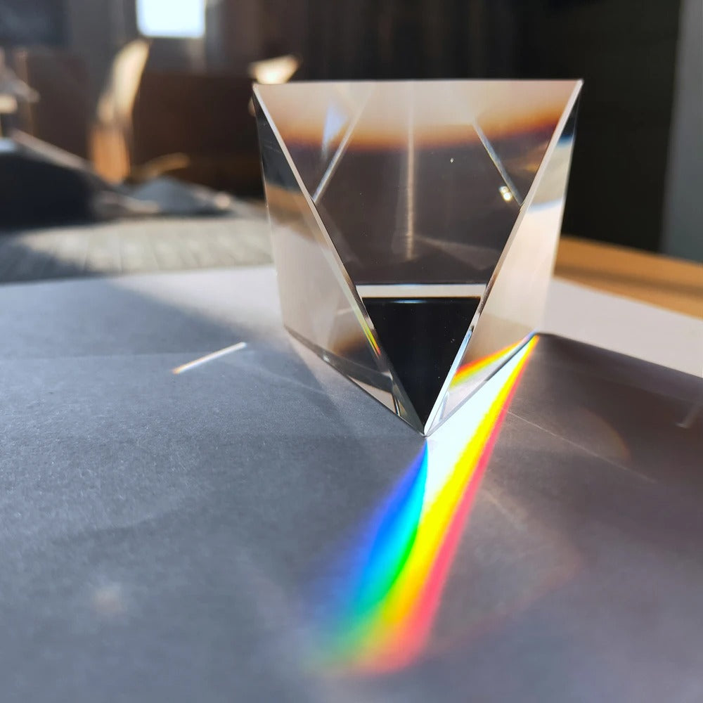 Crystal Pyramid Transparent Polyhedron PRISM Rainbow Glass