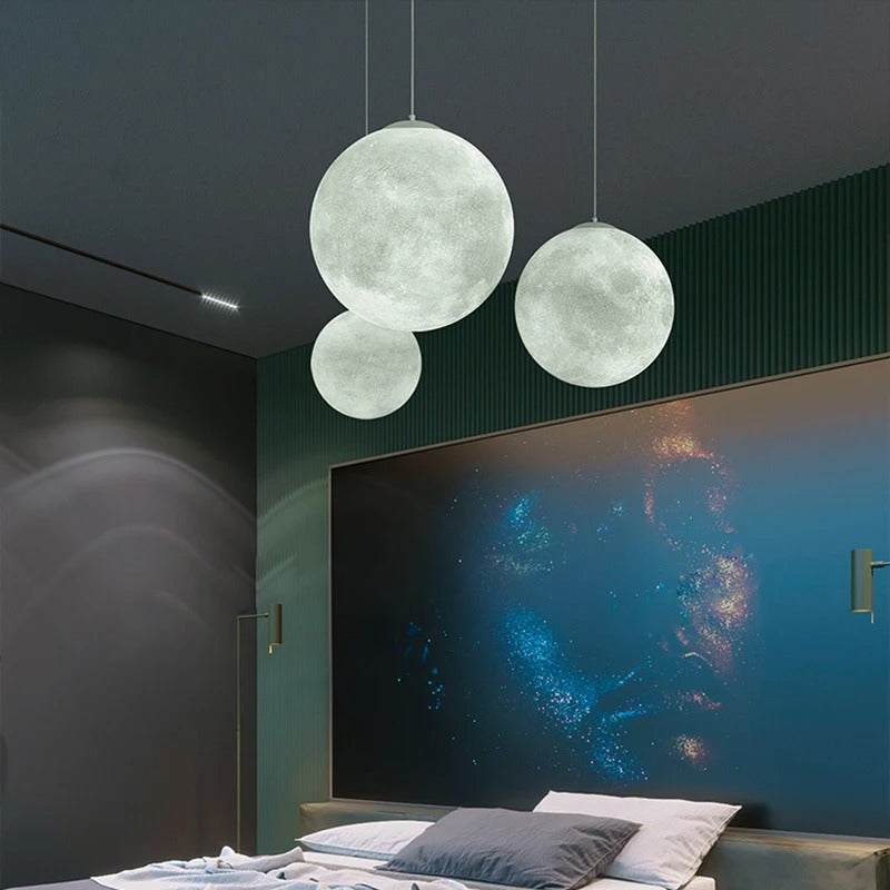 Wabi-Sabi FRP Moon Led Pendant Lights