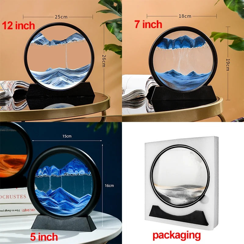 3D Moving Sand Glass Sandscape Hourglass