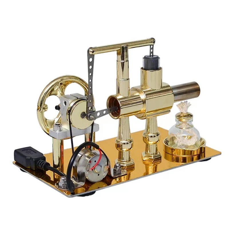 Hot Air Single Cylinder Stirling Engine Generator