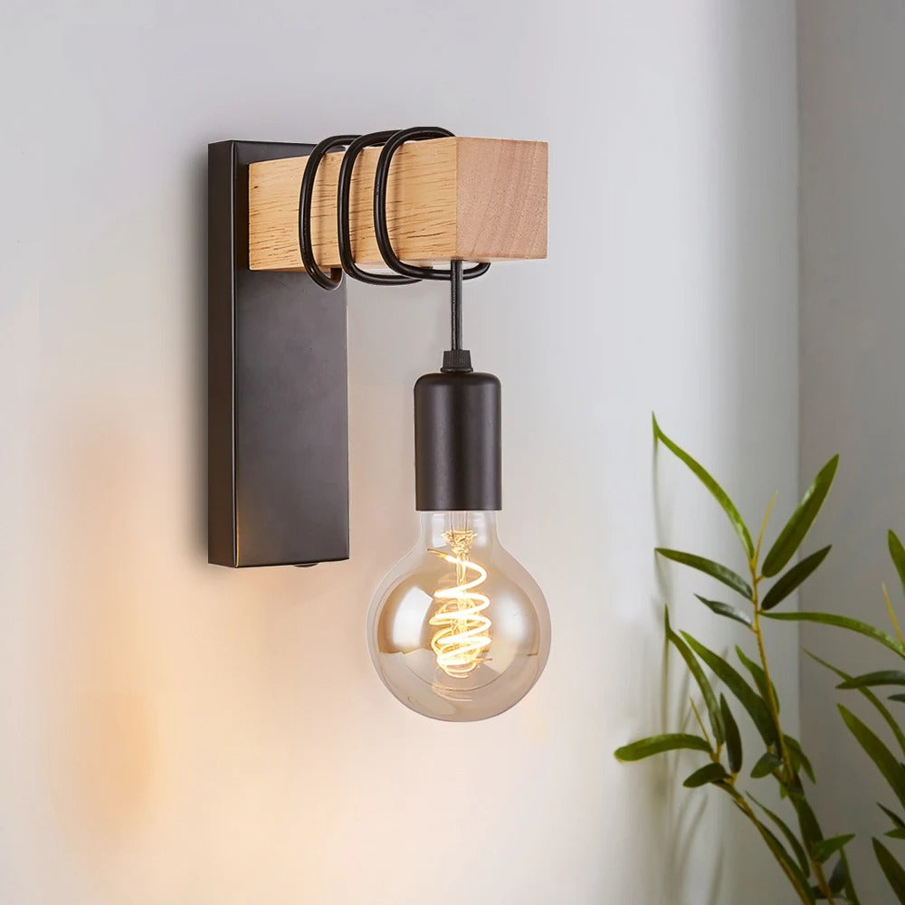 Retro Wood Wall Lamp Vintage Sconce Wall Lights