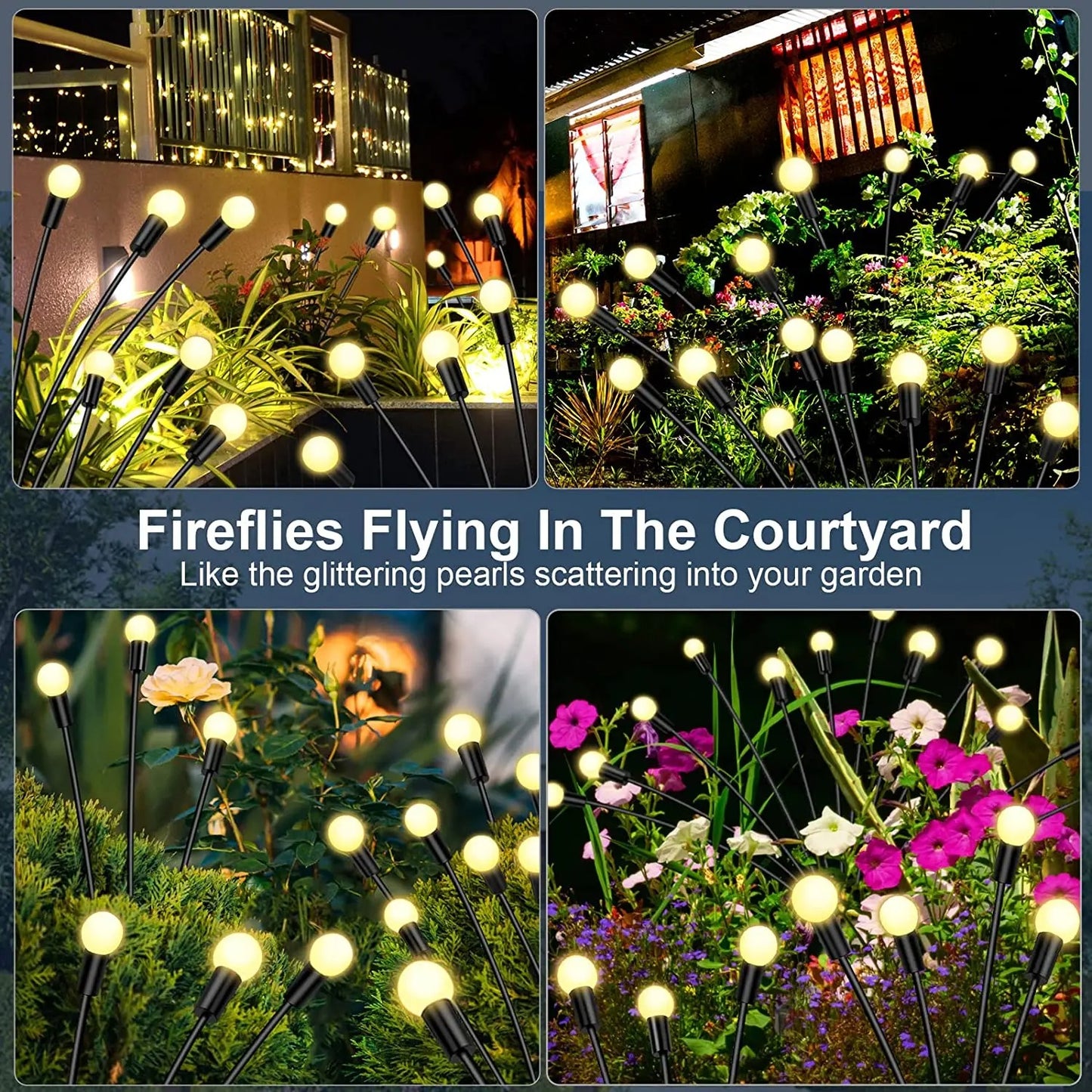 LED Solar Garden Lights Powered Firefly Lights