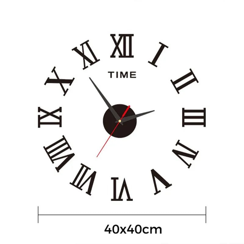 3D Acrylic Digital Wall Clock Roman Numerals Design Mirror Wall Clock