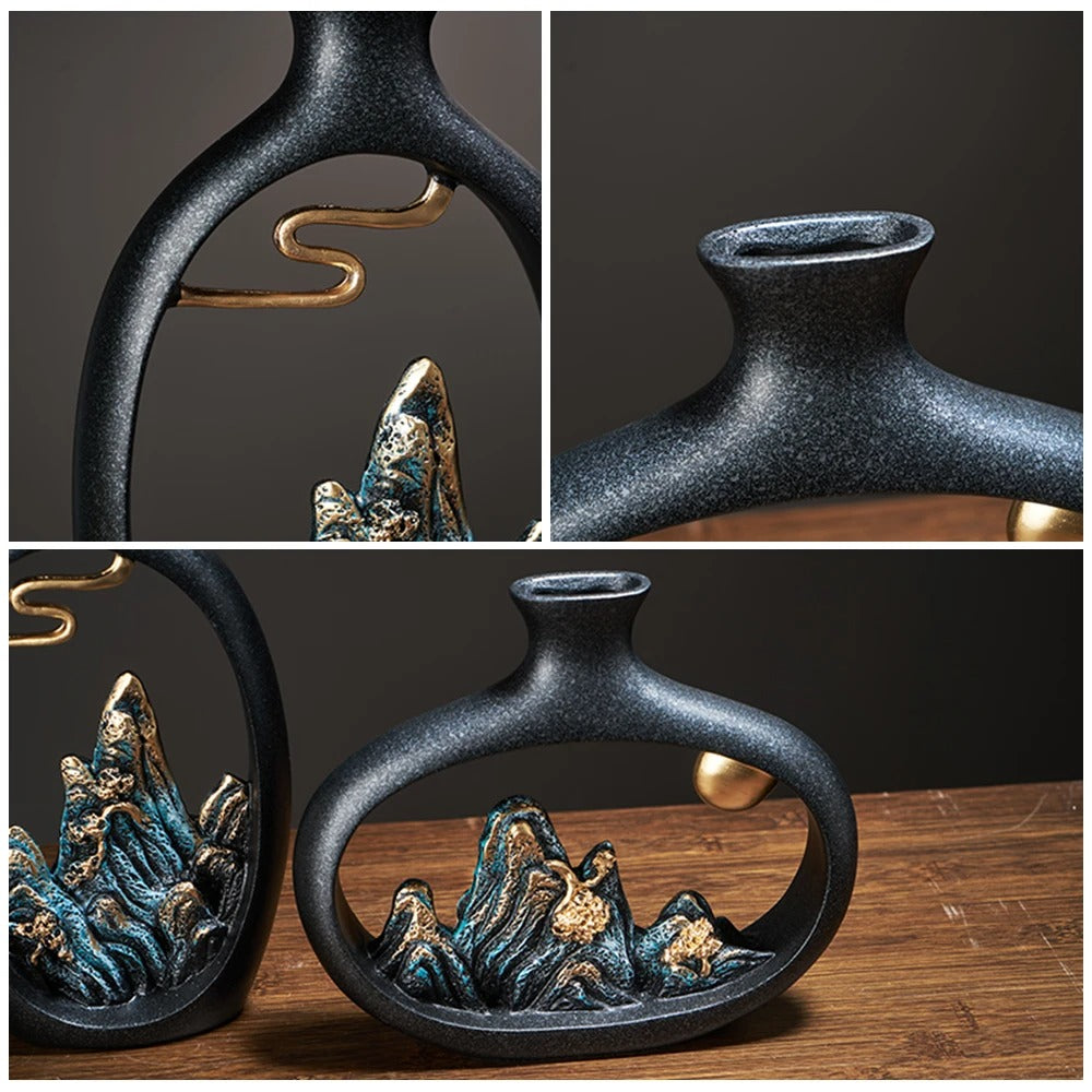 Chinese Style Mountain Scenery Vase