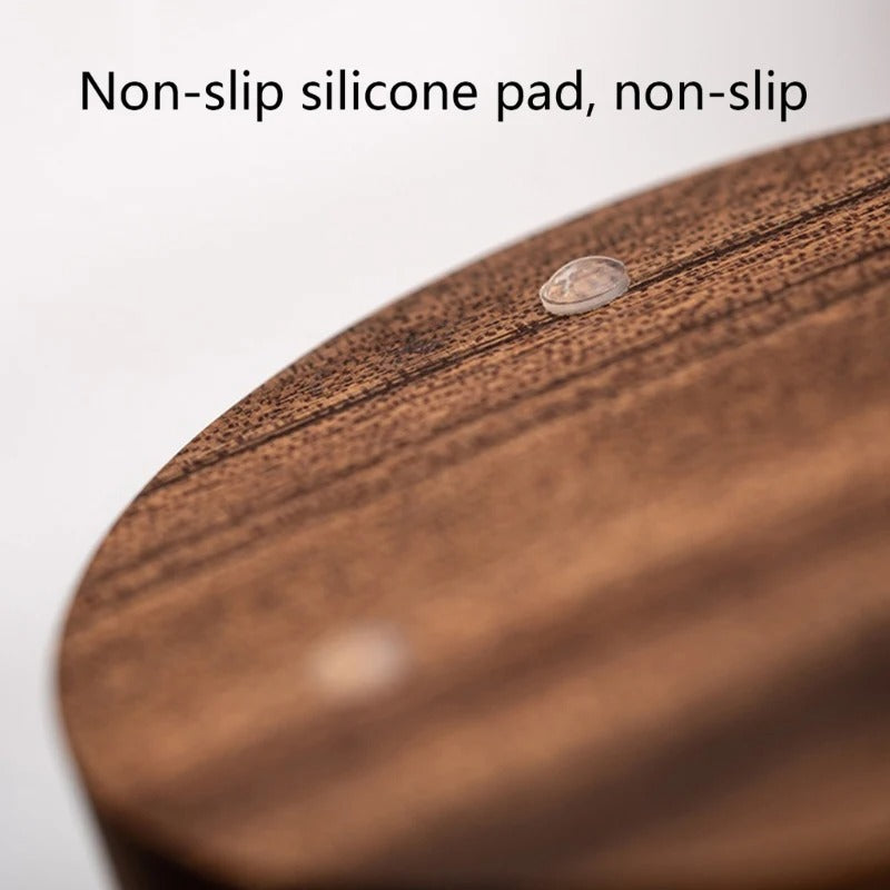 Walnut Wood Desktop Ashtray With Lid Stainless Stee