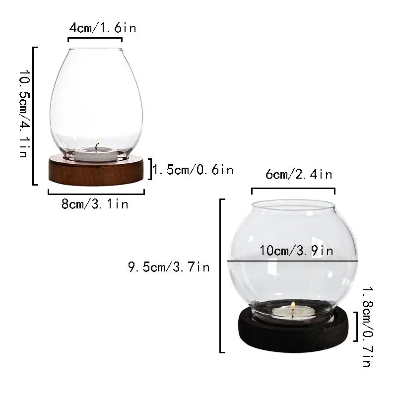 Glass Candle Tealight Retro Oil Holder