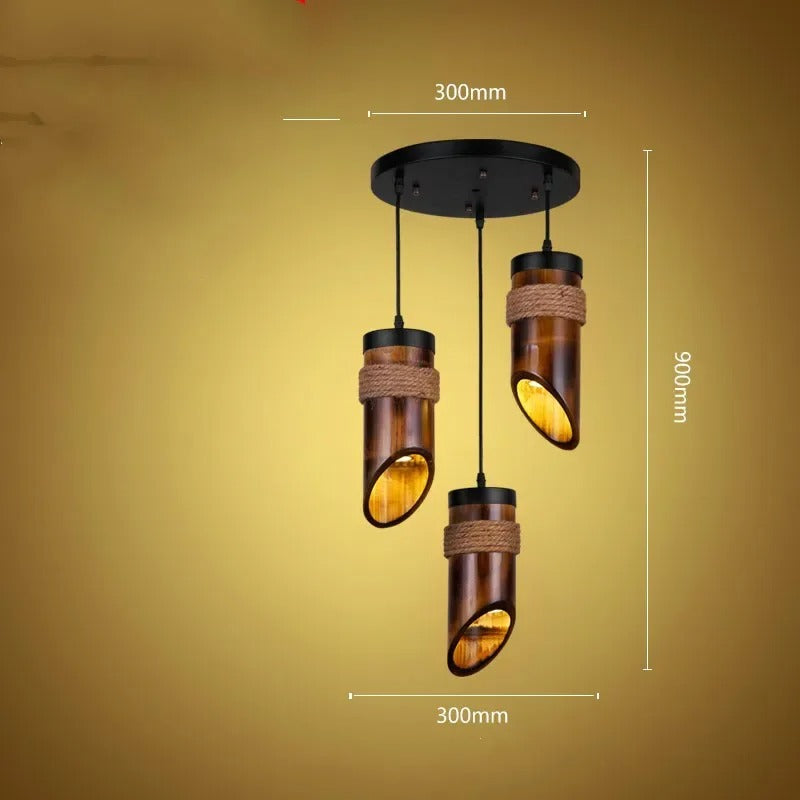 Retro Pendant Light Bamboo Hanging Lamp