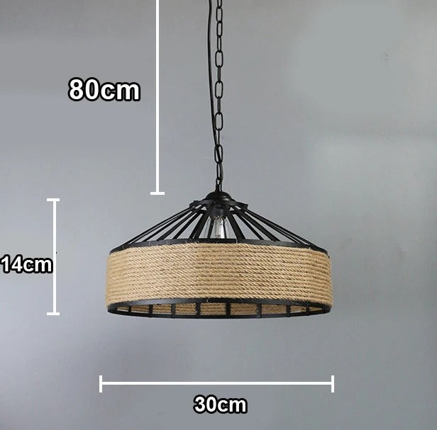 Classical Hemp Rope Pendant Hanging Lamp Lustre