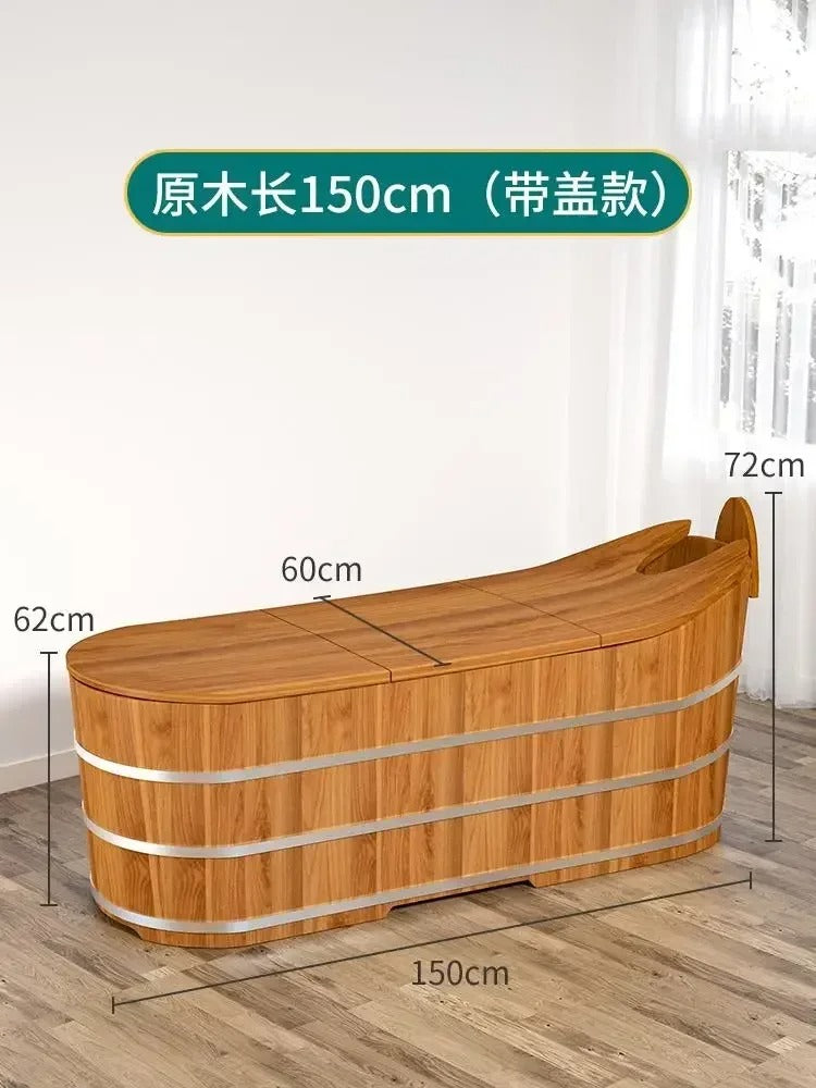 Portable Bath Bucket Adult Spa Outdoor Garden Pool Round Japanese Bathtub