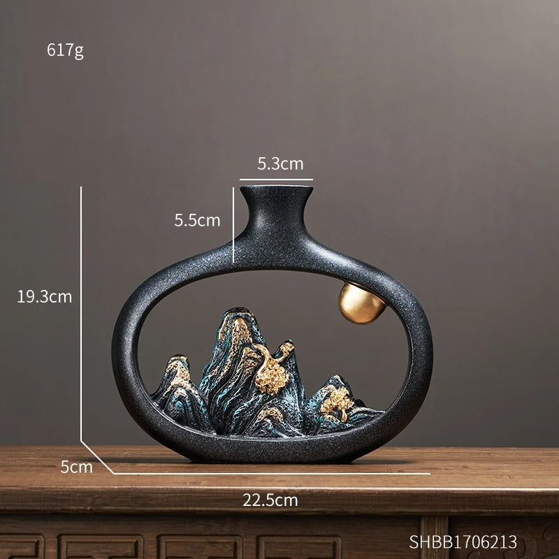 Chinese Style Mountain Scenery Vase