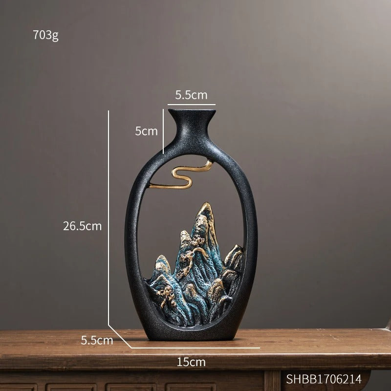 Chinese Style Mountain Scenery Vase