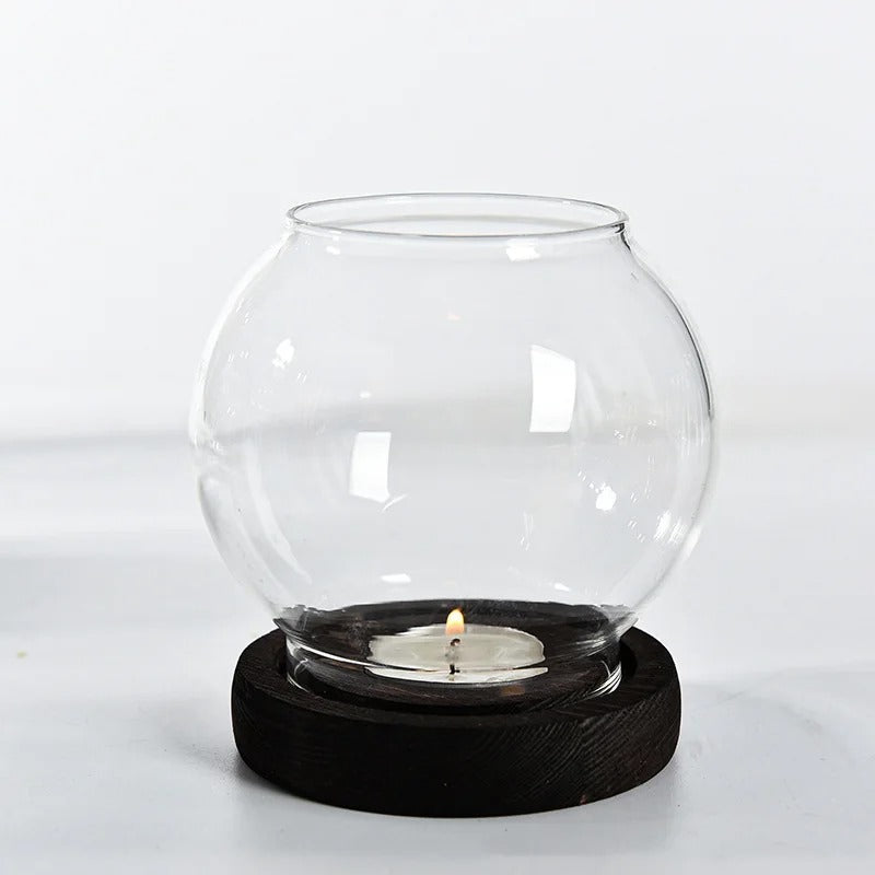 Glass Candle Tealight Retro Oil Holder