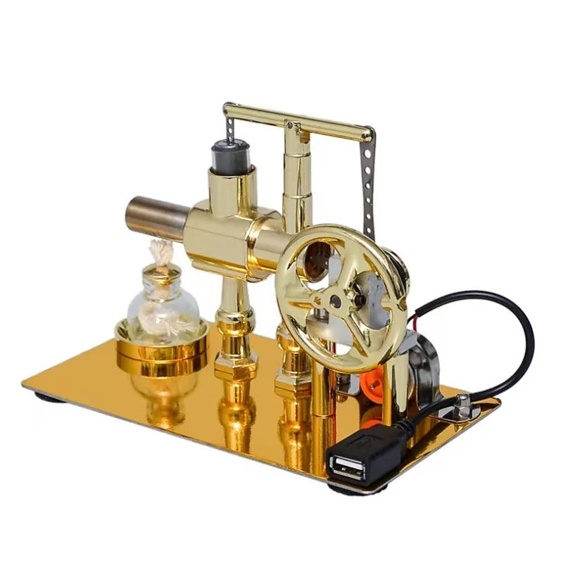 Hot Air Single Cylinder Stirling Engine Generator