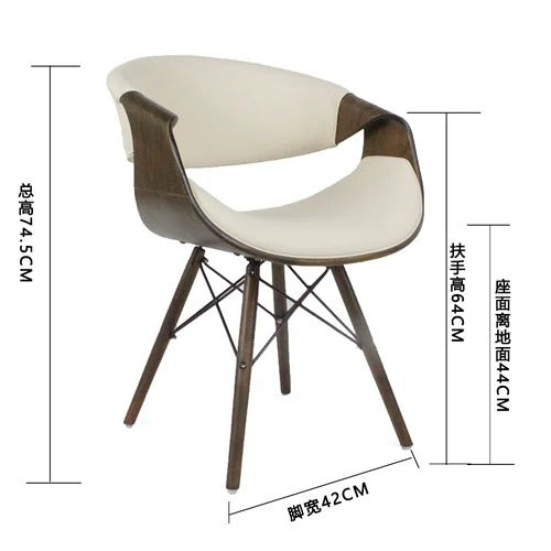 American Solid Wood Chairs for Kitchen Wooden Soft Chair