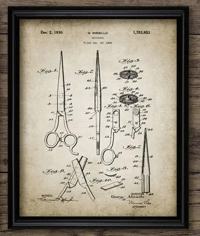 Barber Patent Blueprints Vintage Posters Canvas Prints