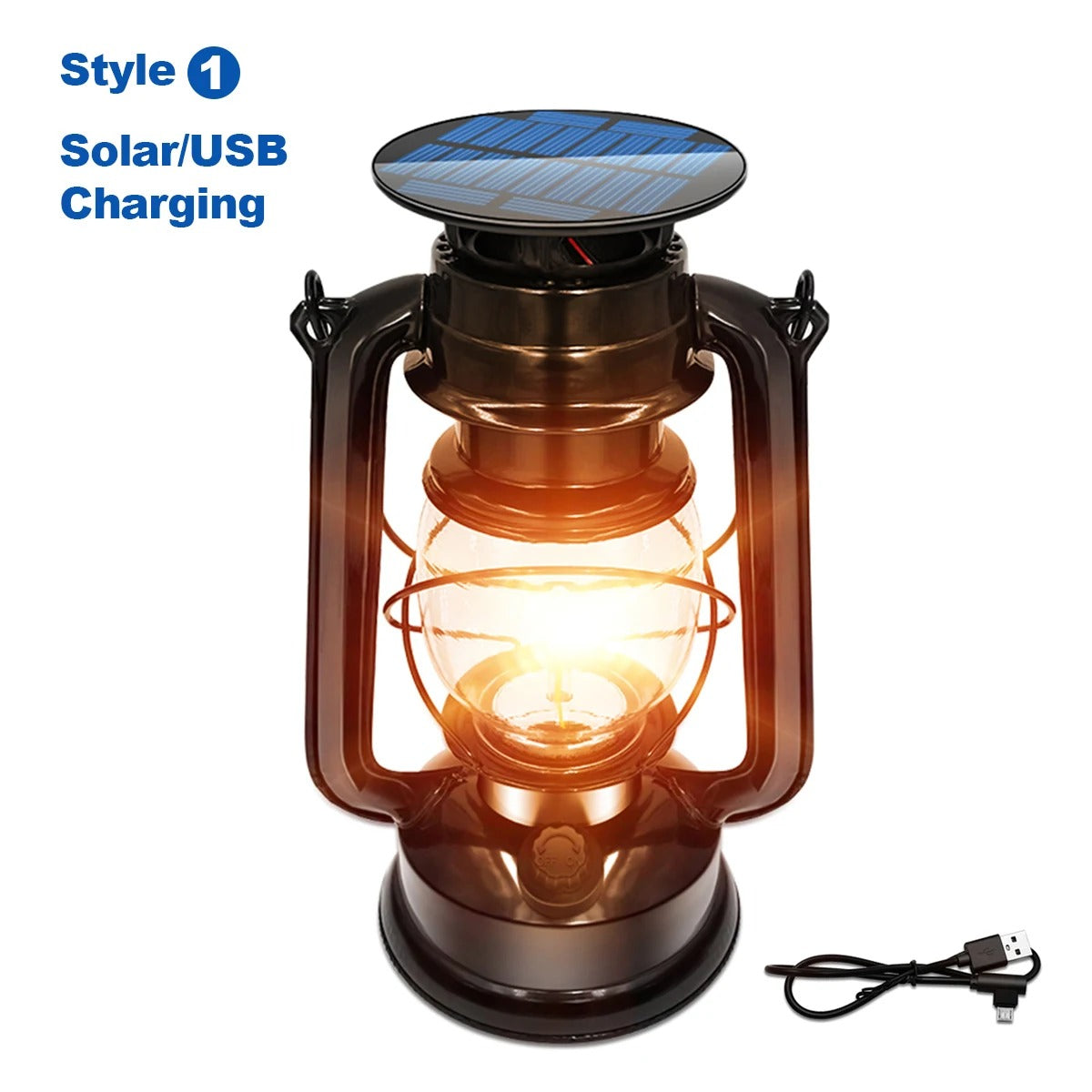 LED Solar Vintage Lantern Outdoor